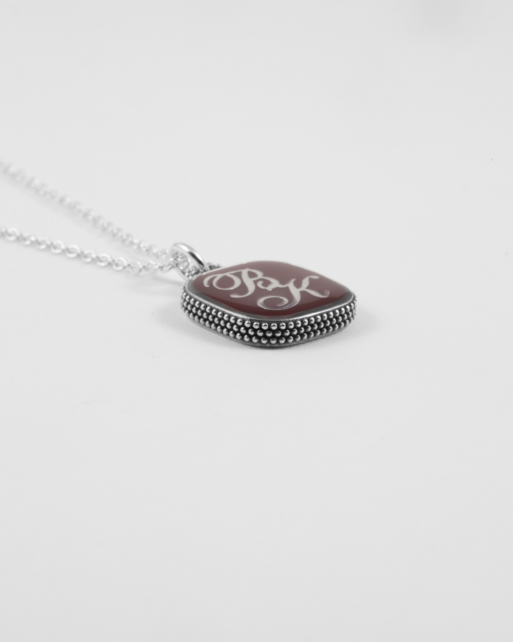 LETTER DOTTED SQUARE PENDANT
