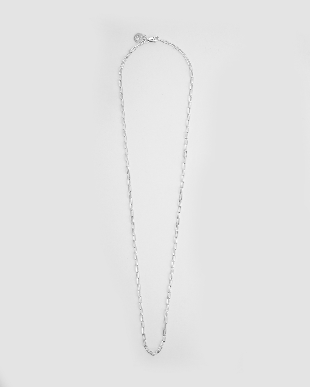 RECTANGULAR CHAIN NECKLACE / POLISHED SILVER