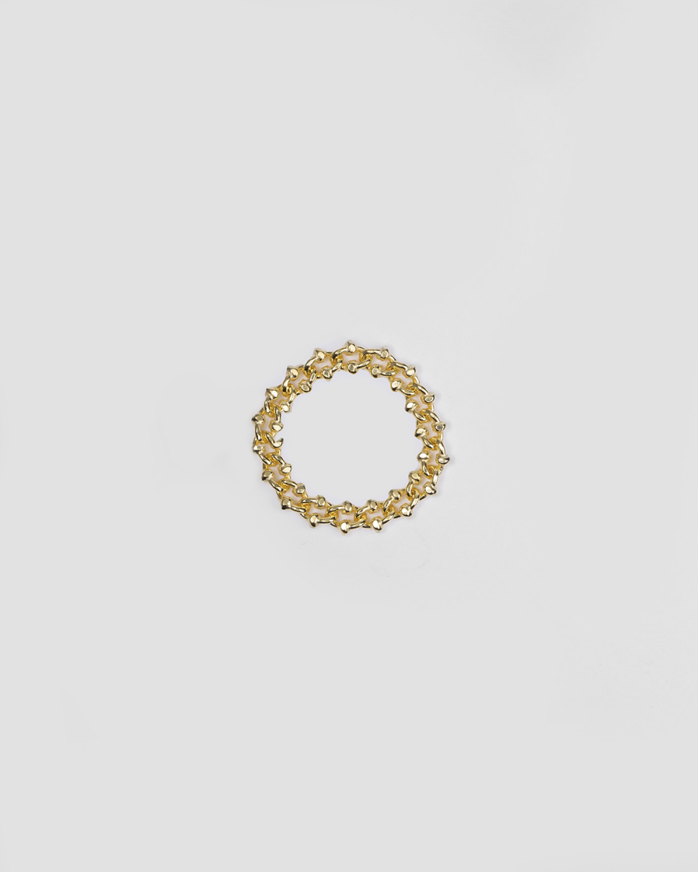 crab chain ring polished yellow gold