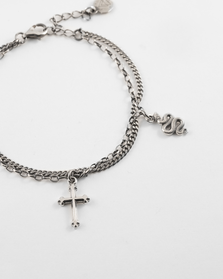 BRACCIALE IN ARGENTO CON CHARMS ARMY OF LOVE