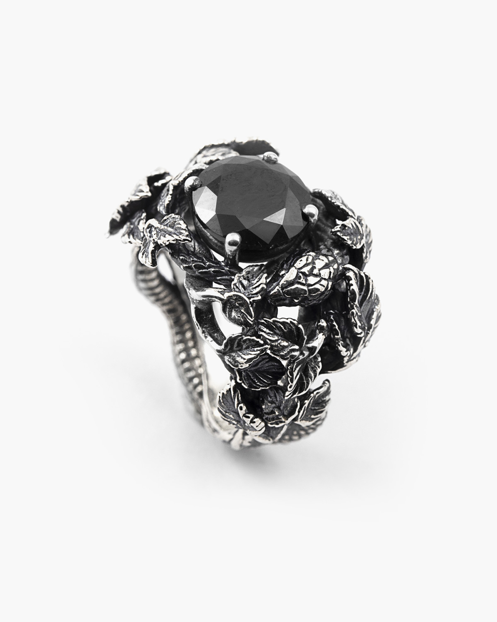 SOLITAIRE EDEN RING WITH BLACK CUBIC...