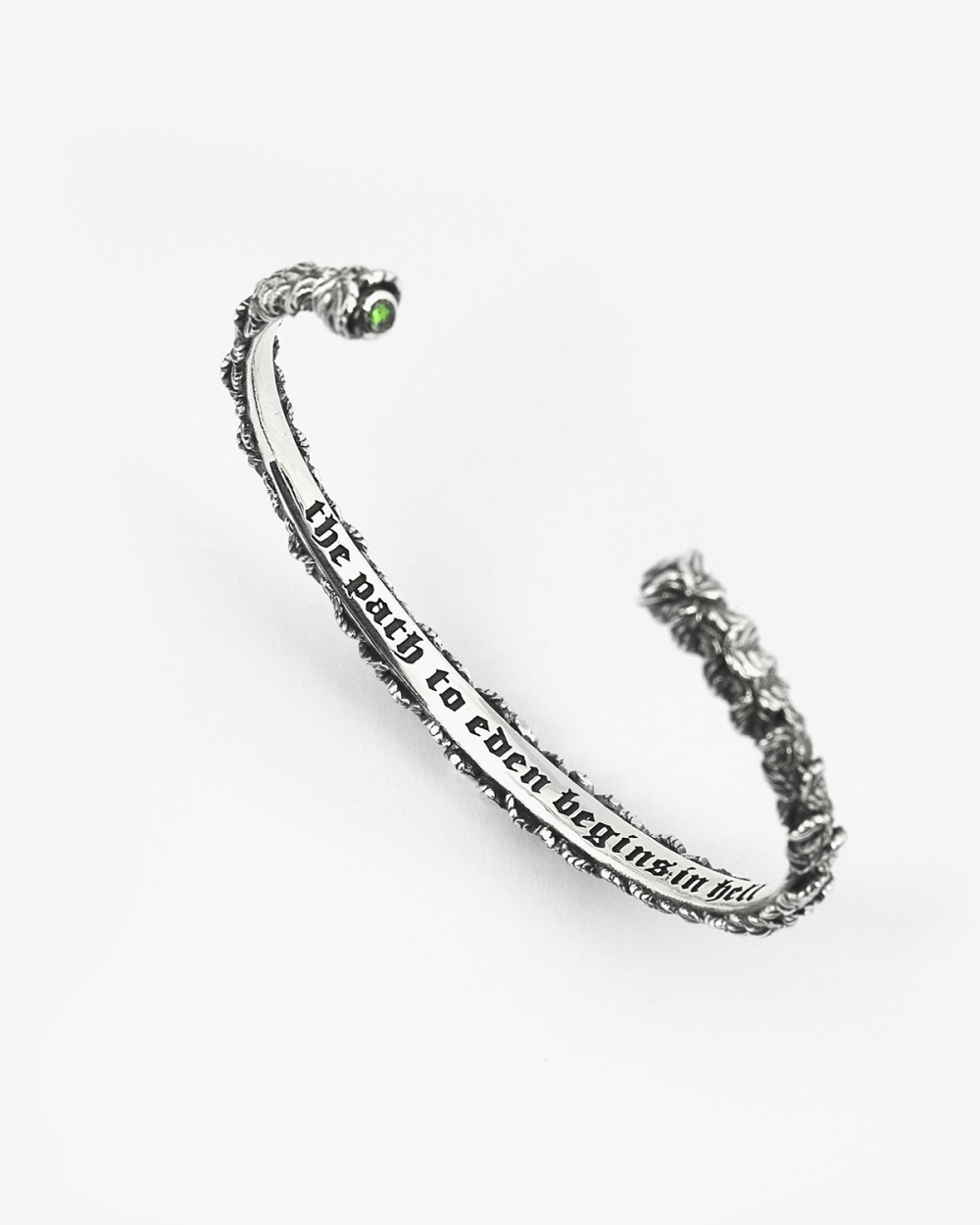 LEAVES BANGLE WITH GREEN CUBIC ZIRCONIA