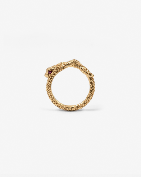 SNAKE FINE RING WITH RED...