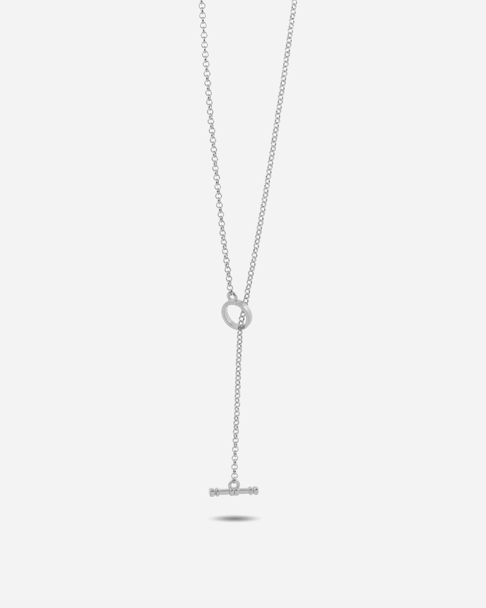 SILVER ROLO 300 WITH T-BAR NECKLACE - 70