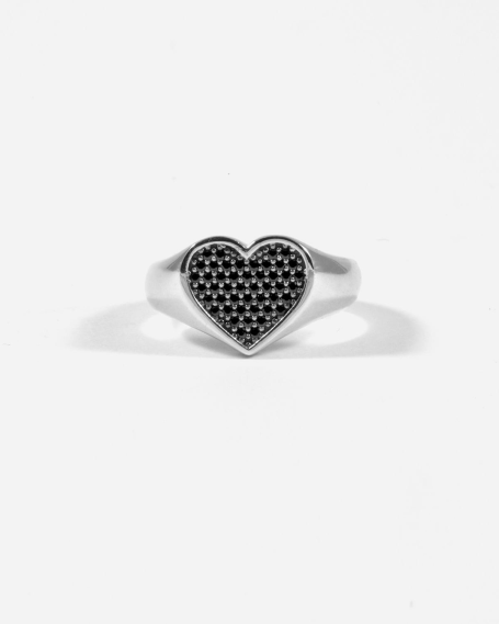 HEART SIGNET RING WITH...