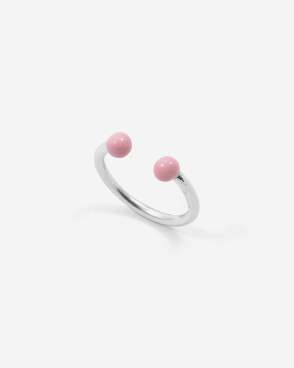LARGE PIERCING RING WITH PINK SPHERES