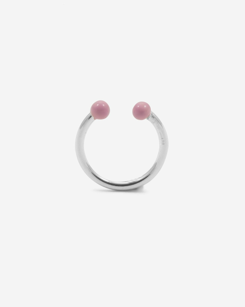 LARGE PIERCING RING WITH PINK SPHERES