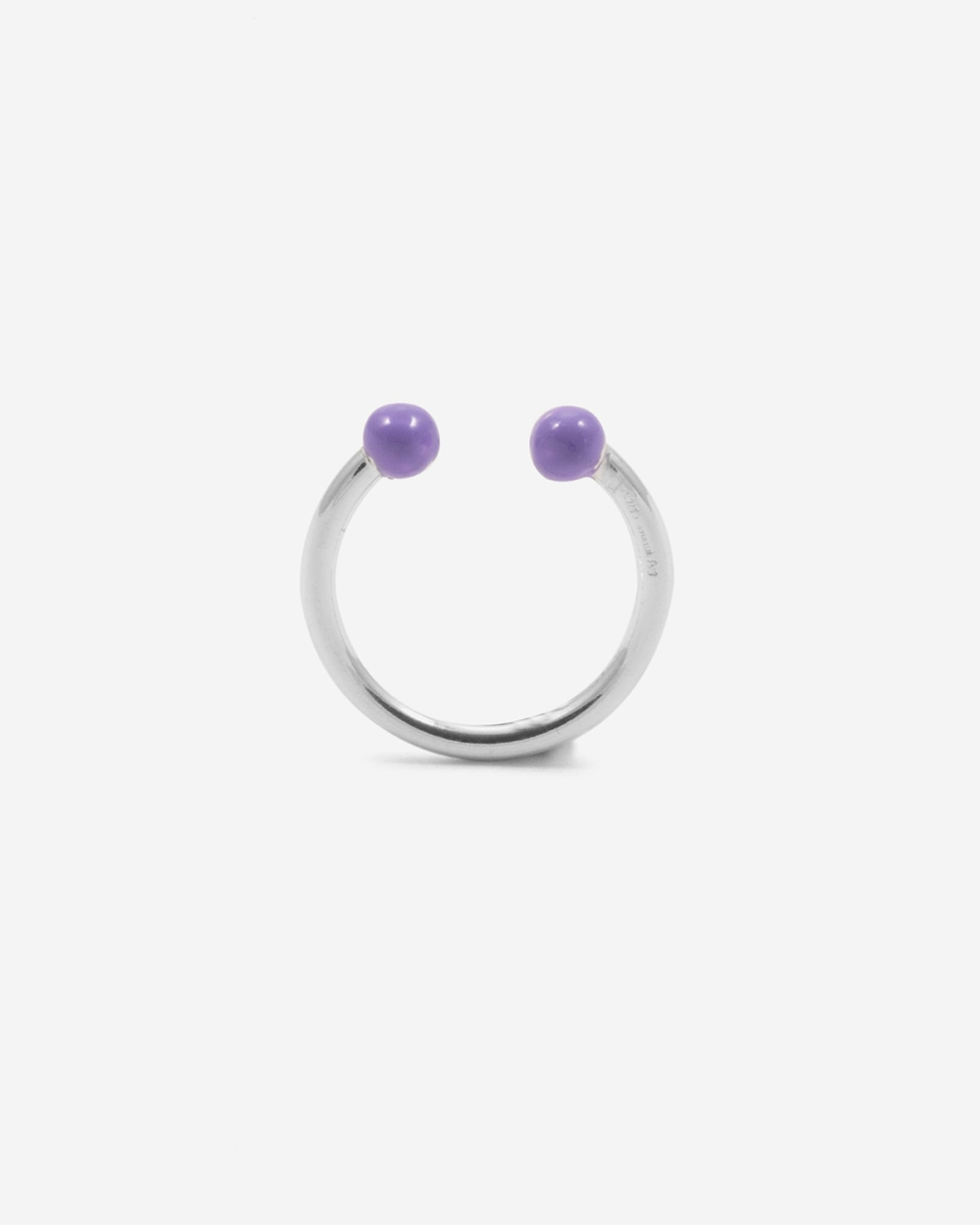 LARGE PIERCING RING WITH LILAC SPHERES