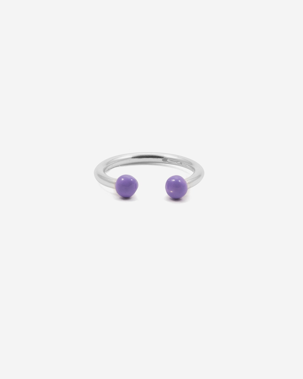 LARGE PIERCING RING WITH LILAC SPHERES