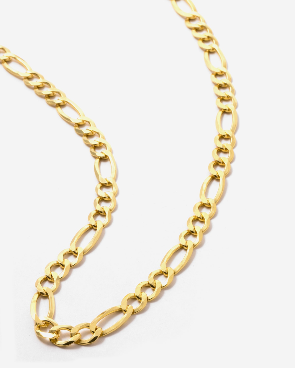 YELLOW GOLD 3+1 WIDE CURB LINK NECKLACE