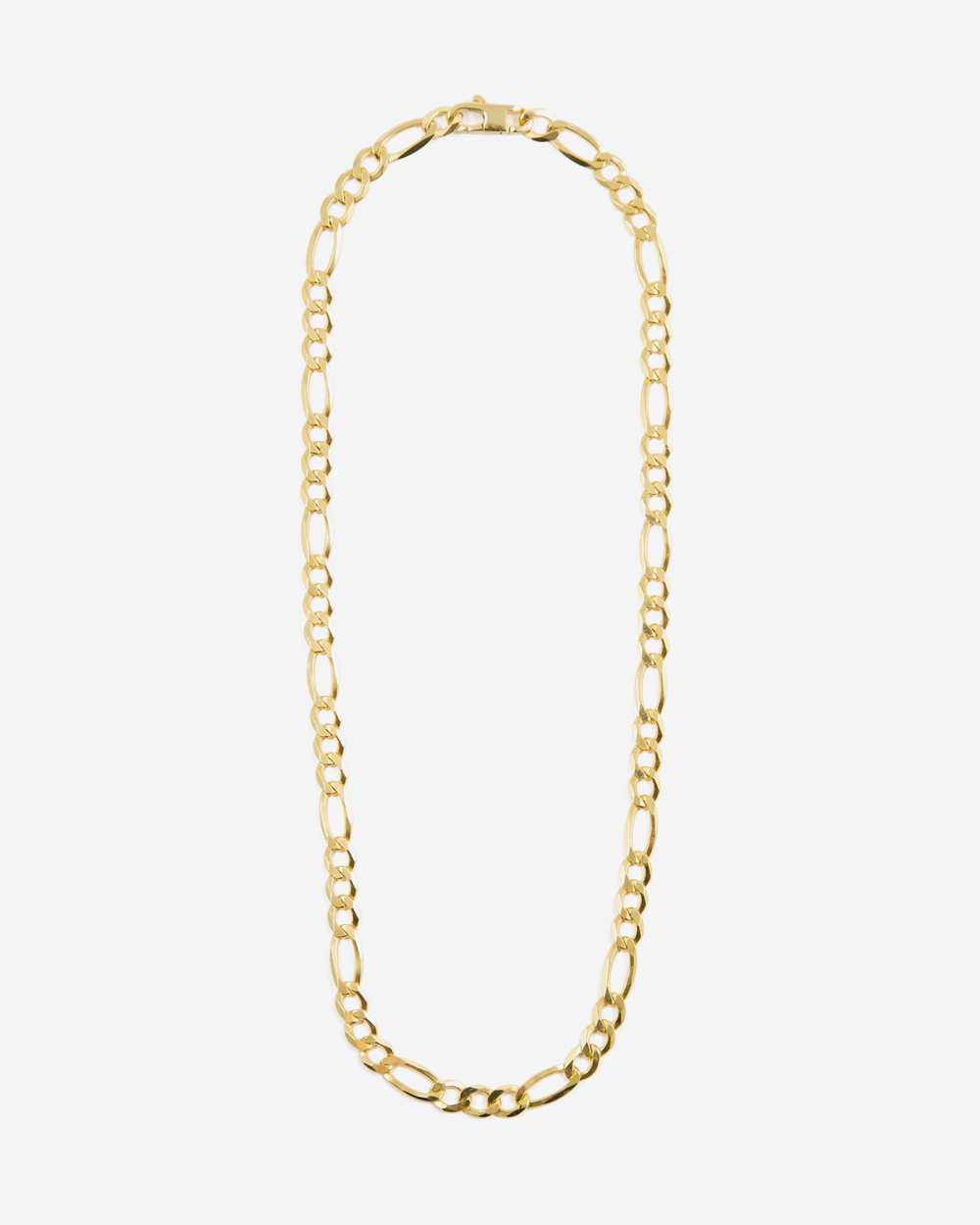 YELLOW GOLD 3+1 WIDE CURB LINK NECKLACE