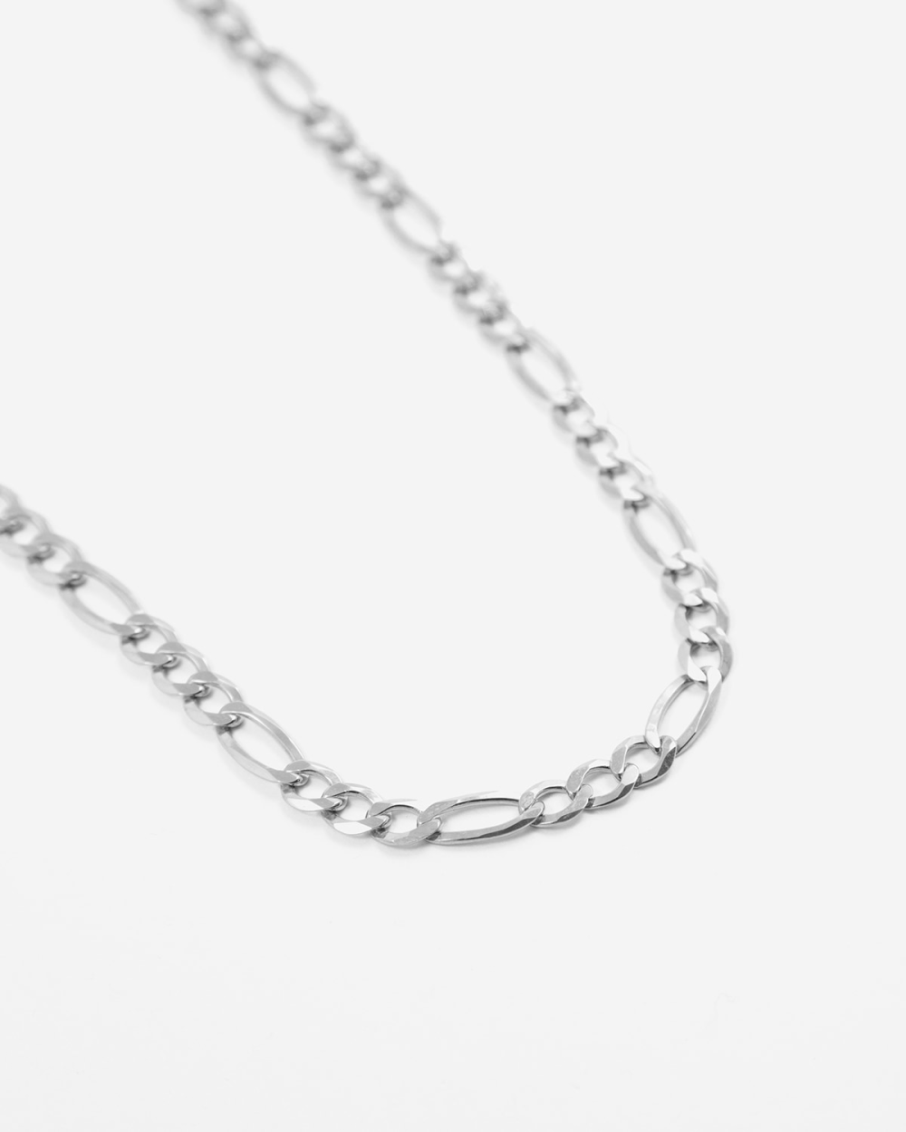 SILVER 3+1 WIDE CURB LINK NECKLACE