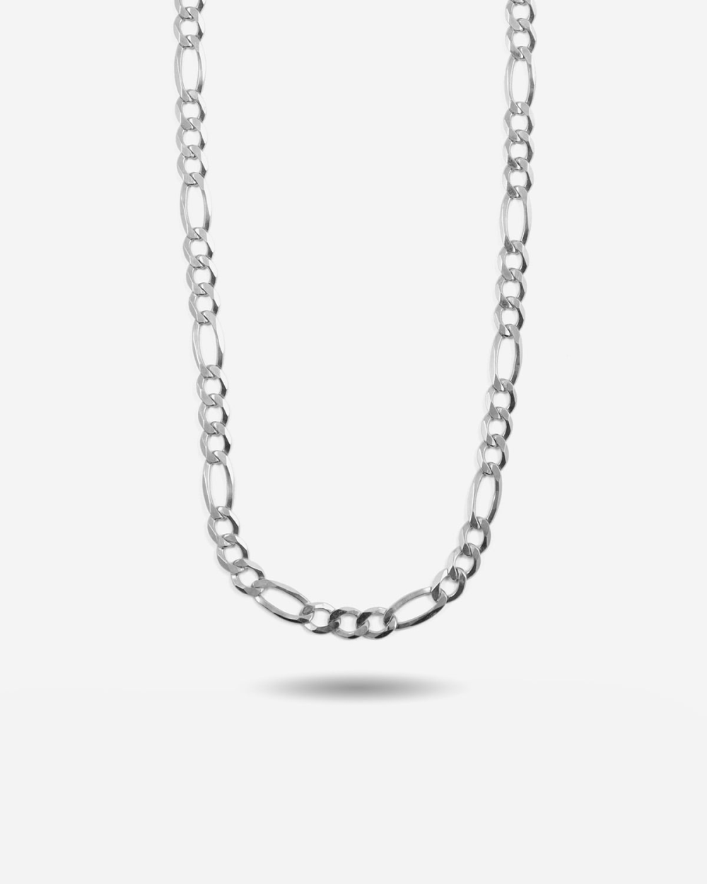 SILVER 3+1 WIDE CURB LINK NECKLACE