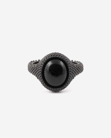 BLACK AGATE DOTTED OVAL...