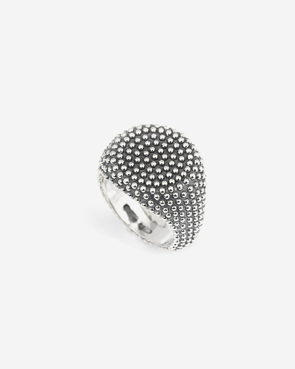 DOTTED ROUND SIGNET PINKY RING