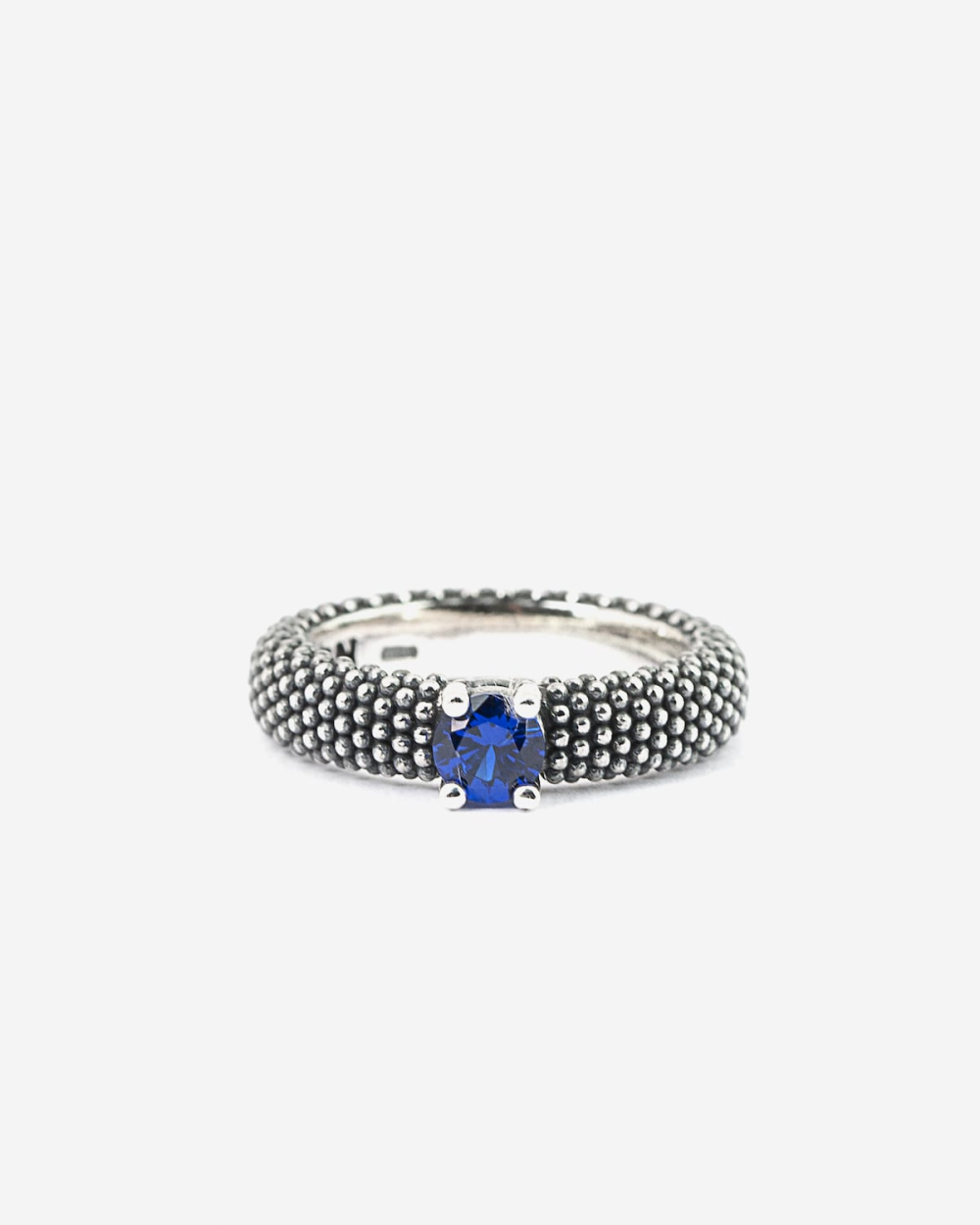 BLUE SPINEL SOLITAIRE DOTTED RING
