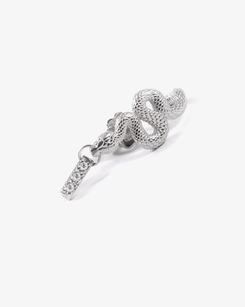 SHINY HANGING SNAKE SINGLE EARRING