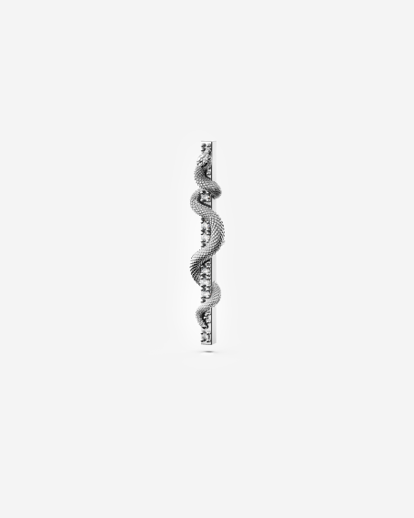 Orecchini A Serpente Vintage In Argento, Oro E Nero – 1 Paio, Gioielli Animali Per Donna