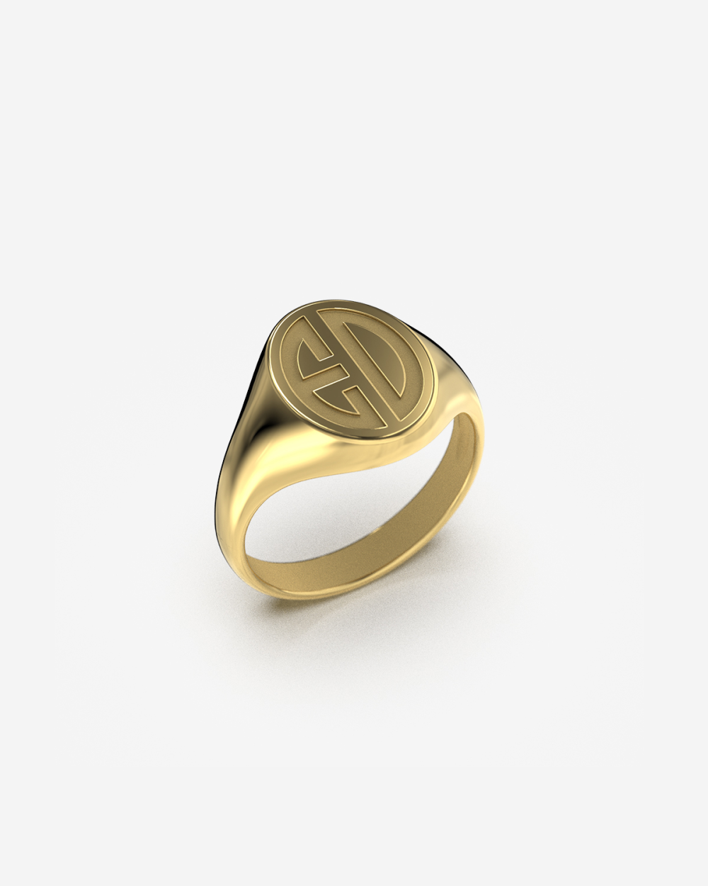 GOLD OVAL SIGNET RING