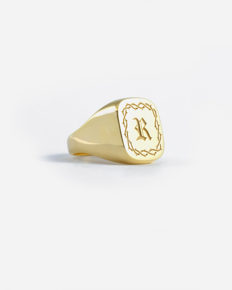 GOLD SQUARE SIGNET RING 2