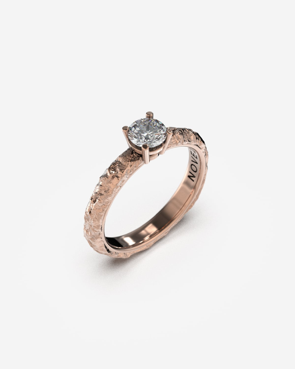 SILVER ROCK SOLITAIRE ENGAGEMENT RING