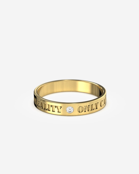 GOLD FLAT WEDDING RING WITH...