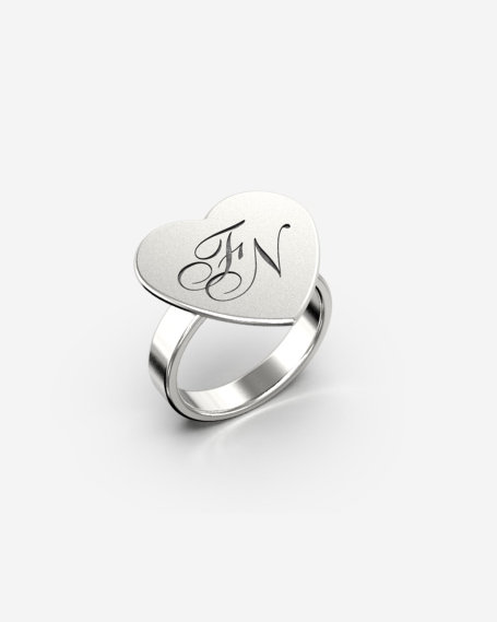 HEART PLATE RING 2
