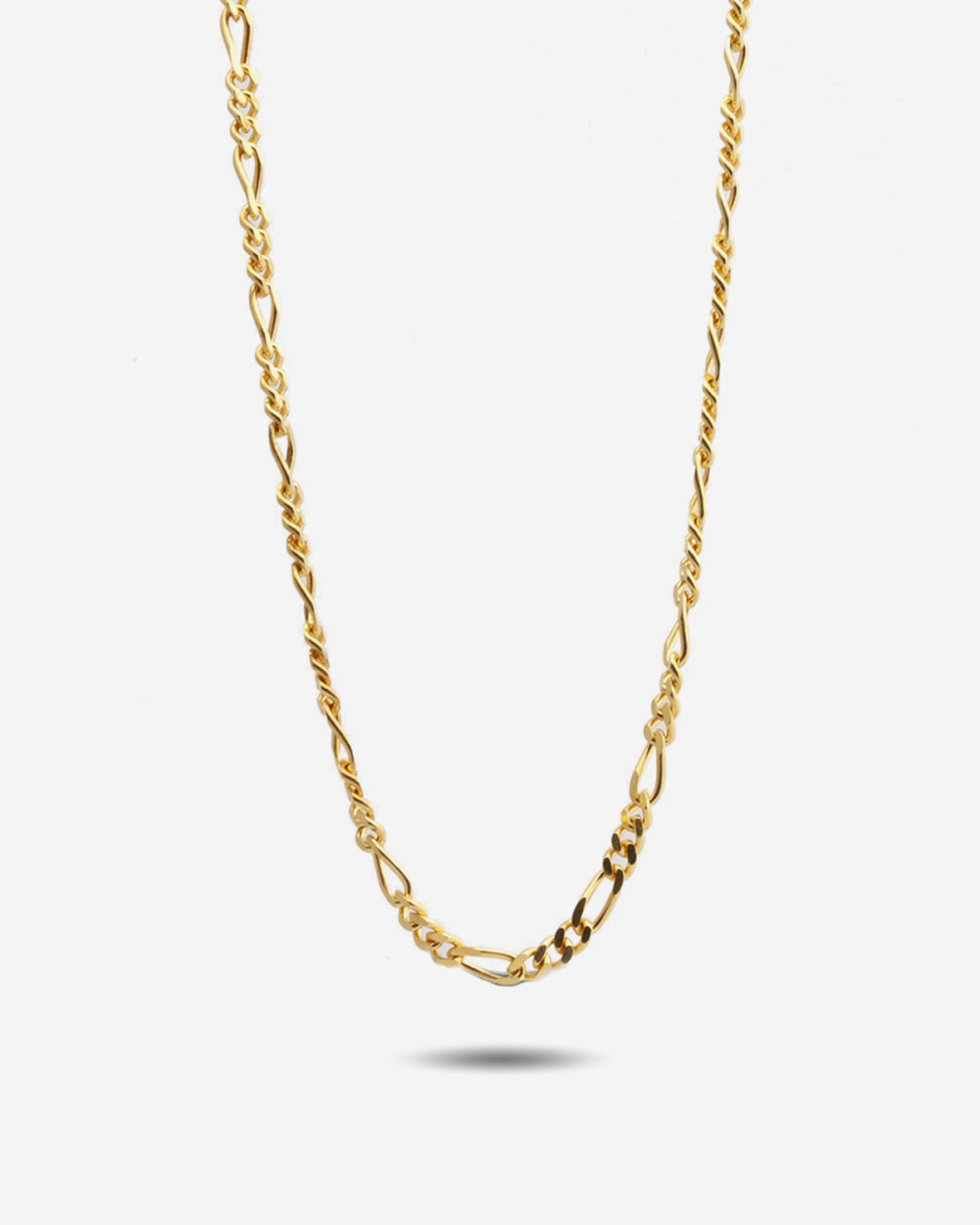 YELLOW GOLD 3+1 CURB CHAIN NECKLACE