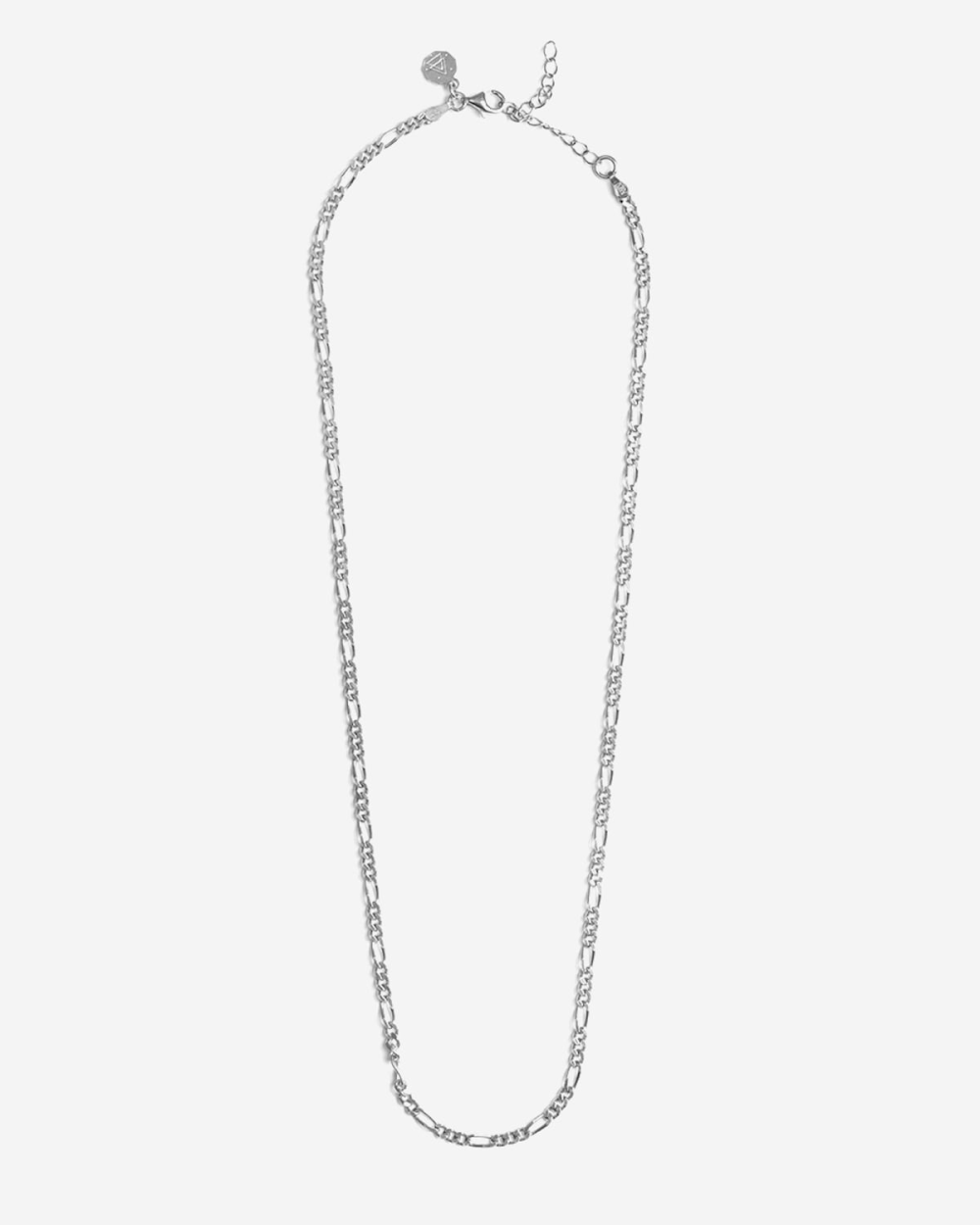 SILVER 3+1 CURB CHAIN NECKLACE