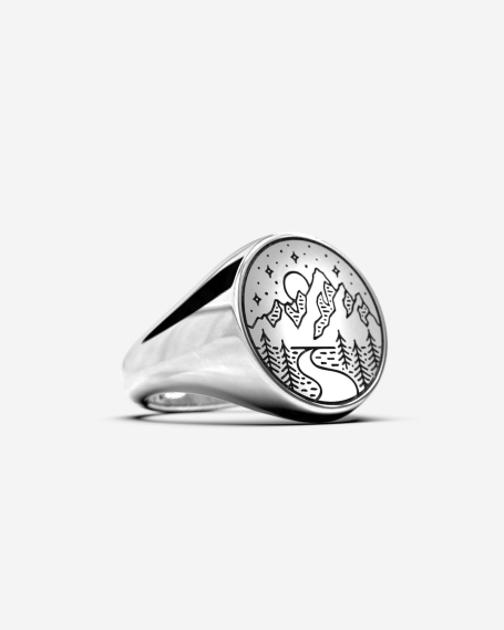 ROUND SIGNET RING WITH...