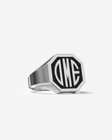 OCTAGON SIGNET RING WITH...
