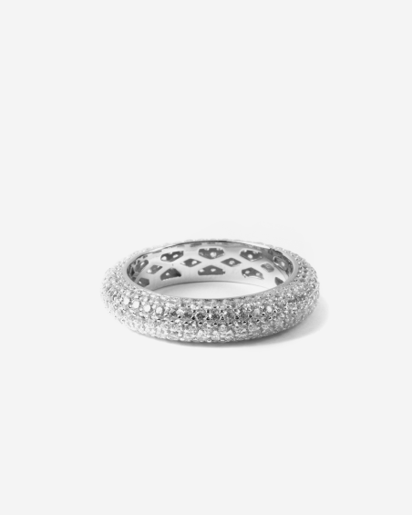 EMBOSSED CUBIC ZIRCONIA FINE RING