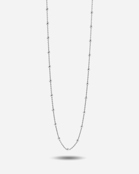 Collana NKlaus In Argento 925 Con Catena A Serpente E Palline – Lunghezza 45 Cm, Larghezza 1,5 Mm