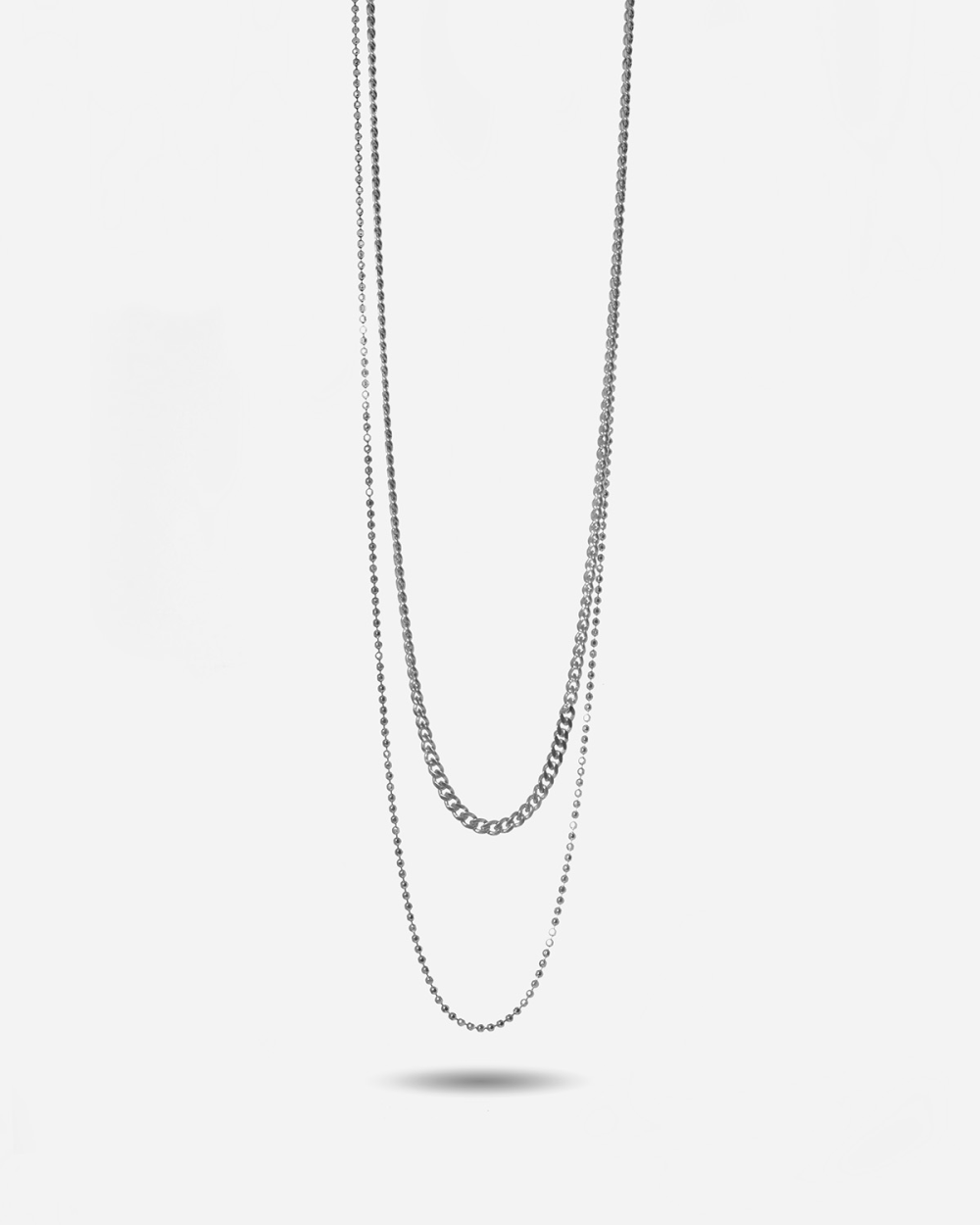 DOUBLE LAYER DIAMOND CURB NECKLACE 080