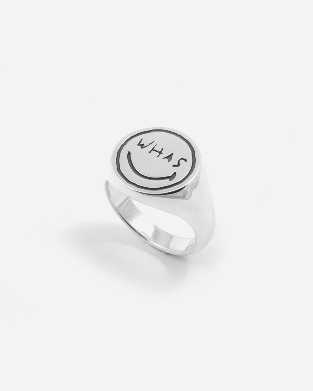 WHAS ROUND SIGNET RING WITH ENGRAVING