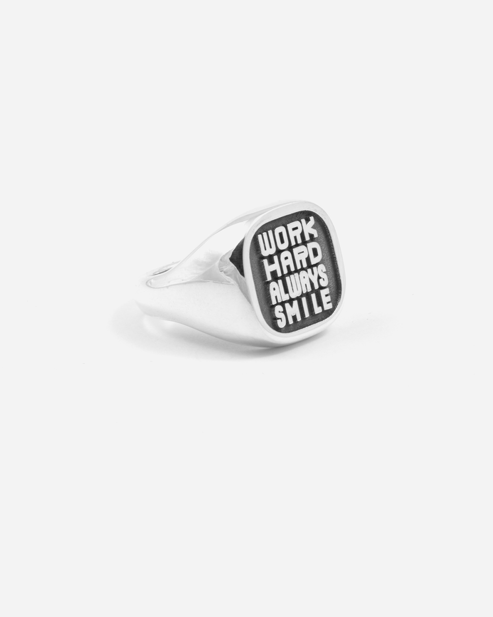 WHAS SQUARE SIGNET RING WITH NEGATIVE...