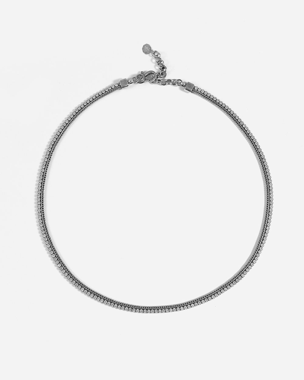 WHITE FOXTAIL TENNIS NECKLACE