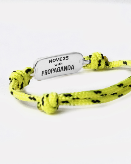 PROPAGANDA W/ NOVE25 YELLOW ROPE WITH STERLING SILVER PLATE BRACELET