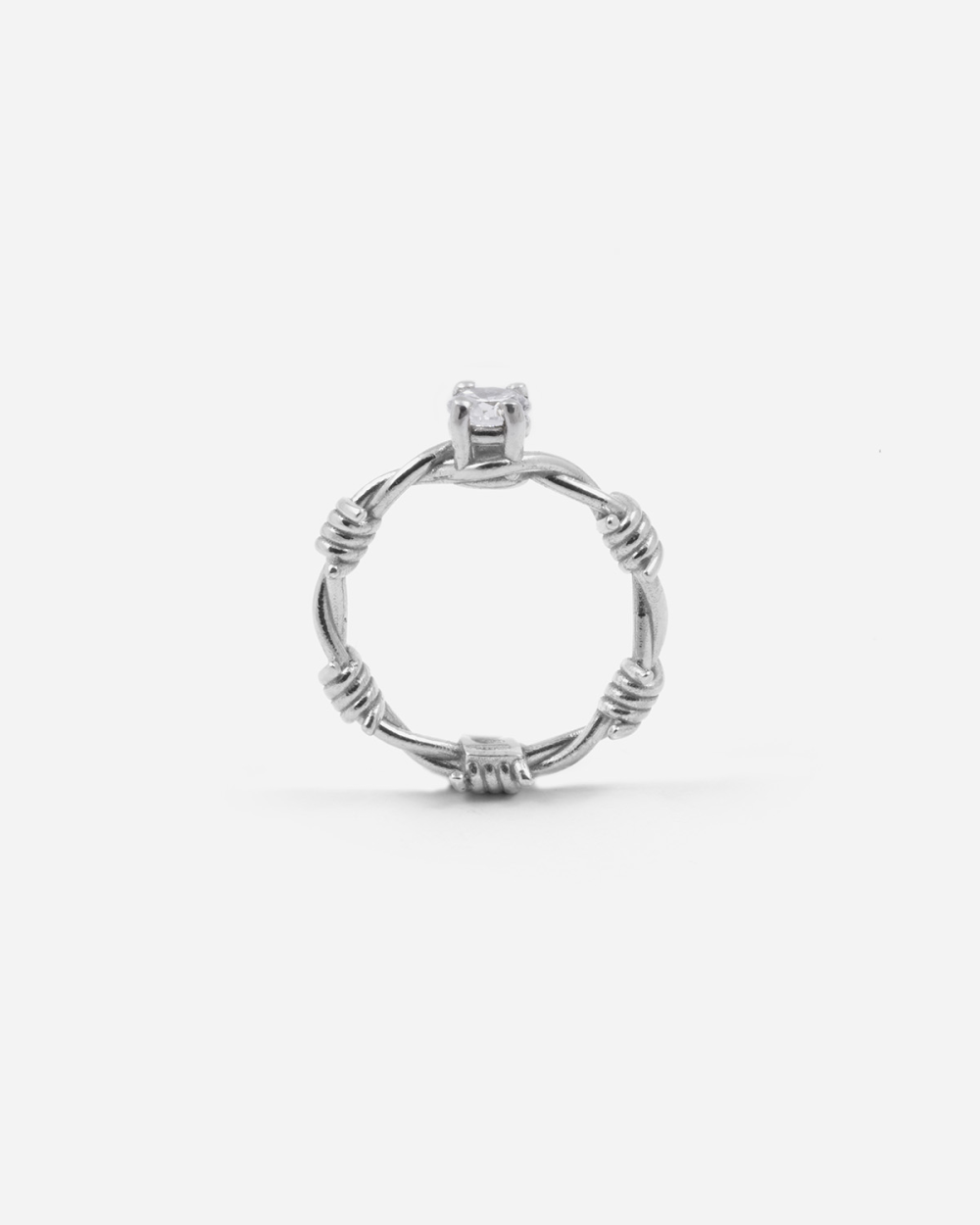 BARBED WIRE SOLITAIRE FINE RING