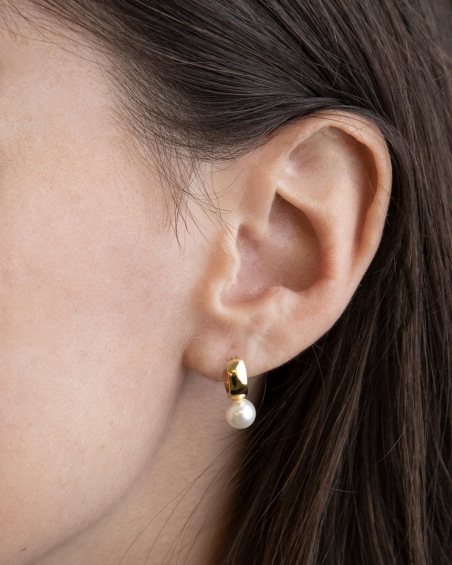 BOUCLE D'OREILLE PEARL OYSTER GOLD