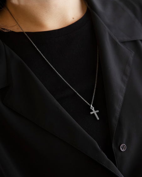 SMALL DOTTED CROSS PENDANT