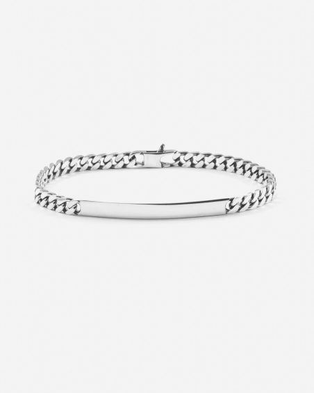 SQUARE CURB BRACELET 150 WITH PLATE