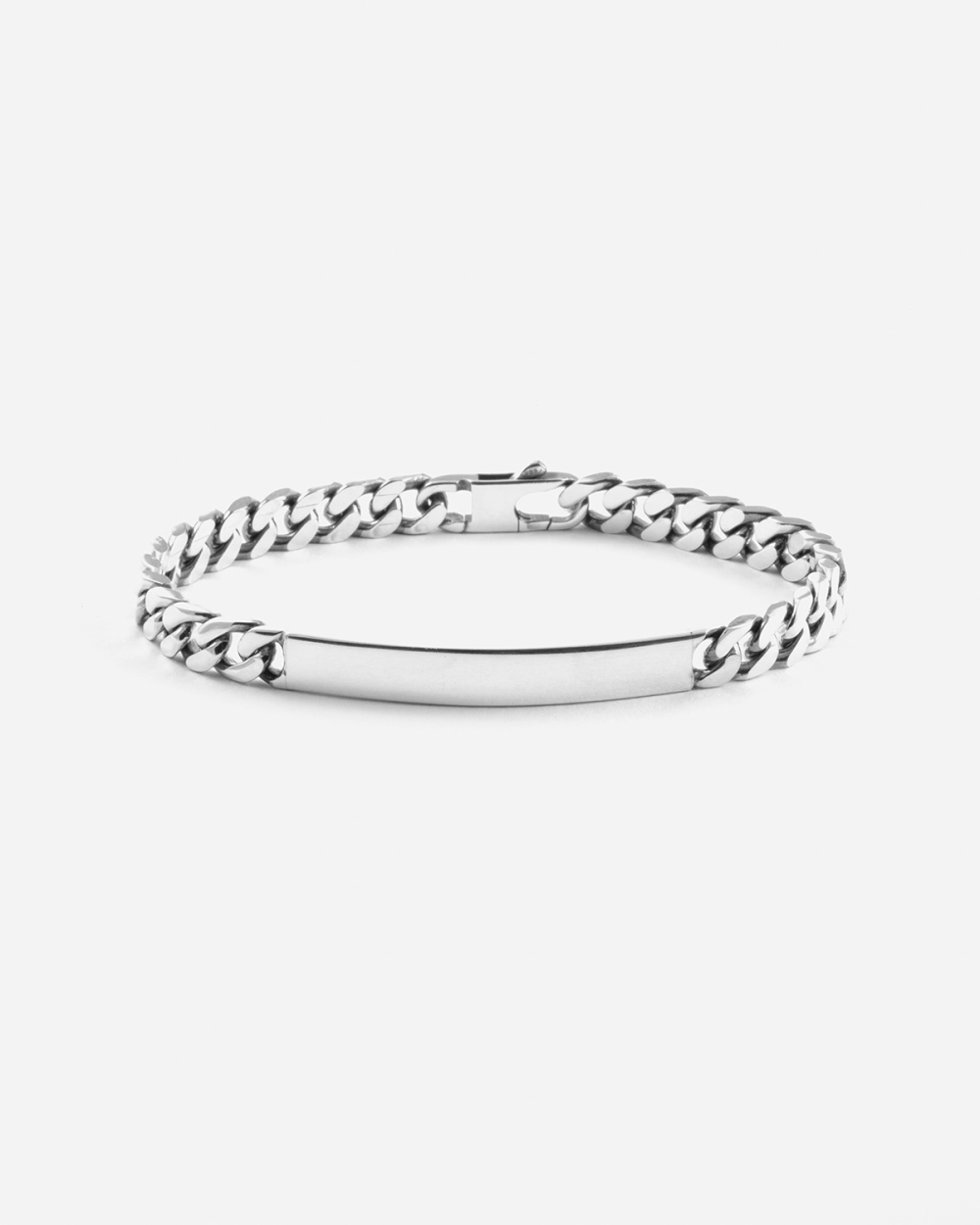 SQUARE CURB BRACELET 200 WITH PLATE