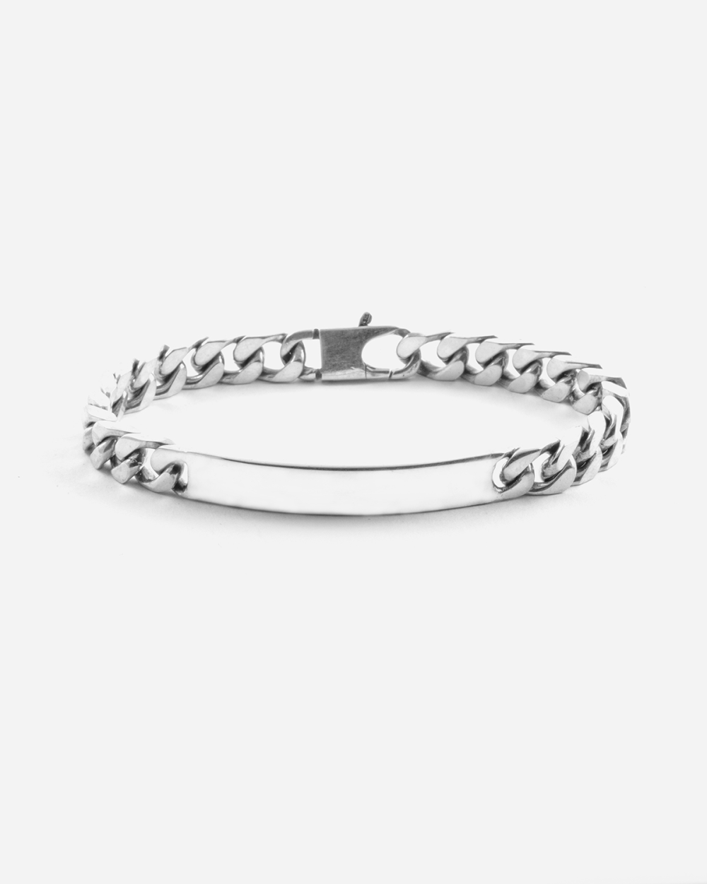 SQUARE CURB BRACELET 250 WITH PLATE