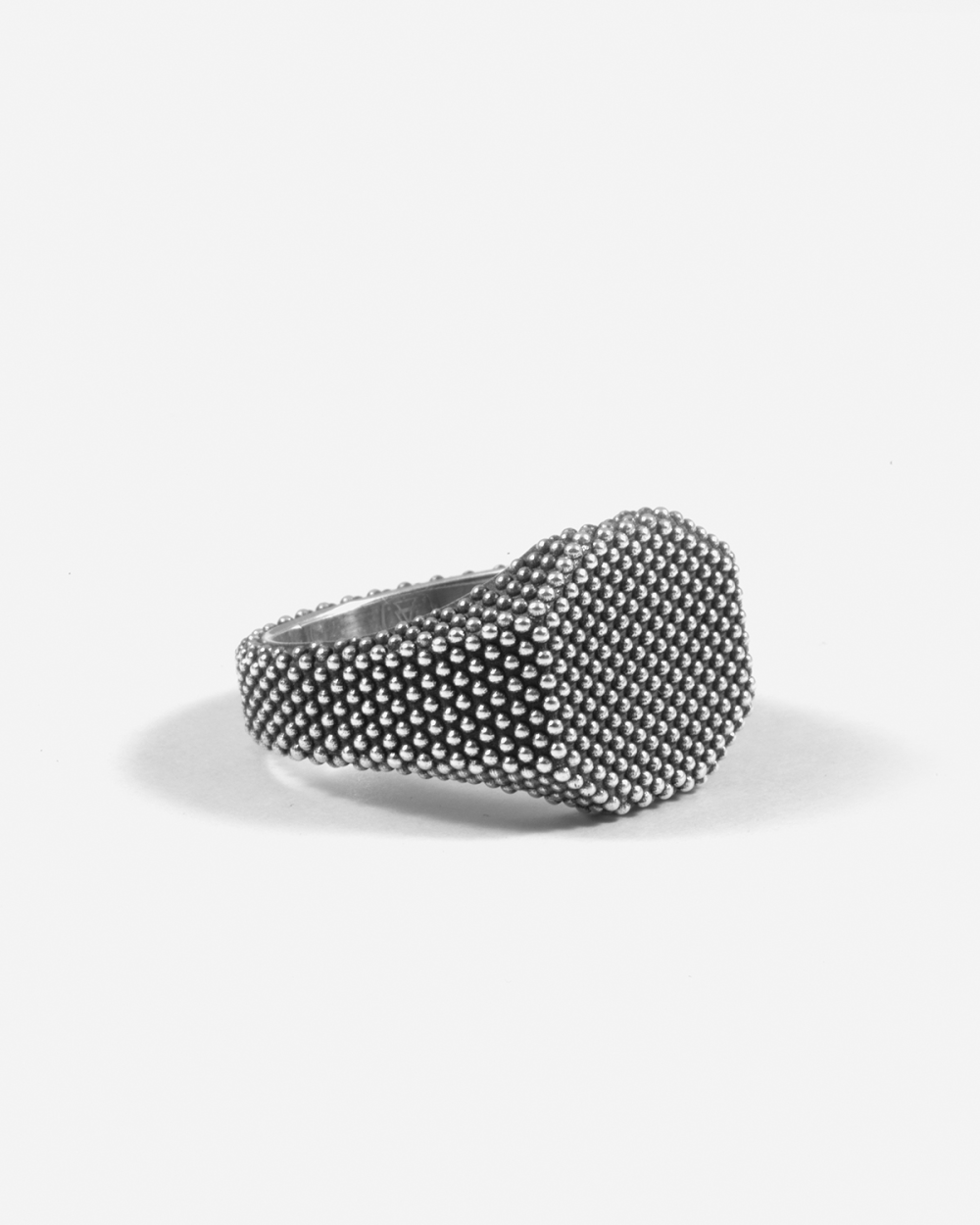 OCTAGONAL DOTTED SIGNET RING