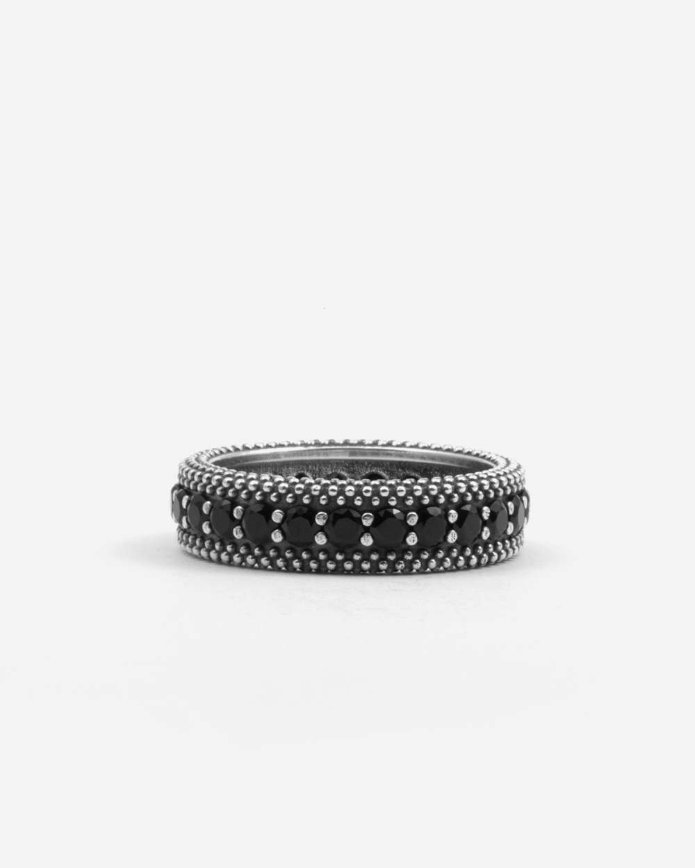 BLACK WIND DOTTED BAND RING WITH...