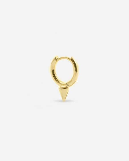 GOLD PLATED SMALL HOOP EARRING WITH CON TIP