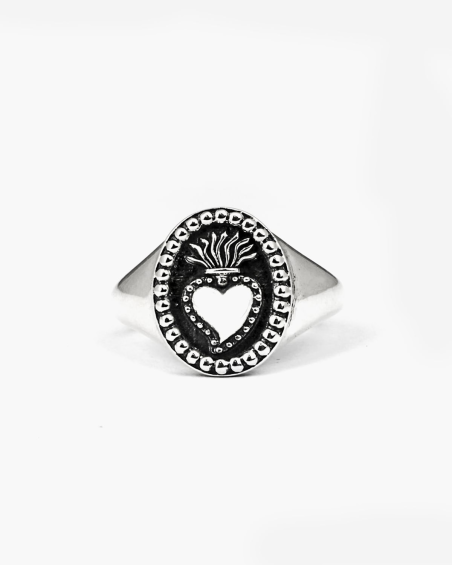 ANILLO CHEVALIER OVAL CORAZÓN EX-VOTO