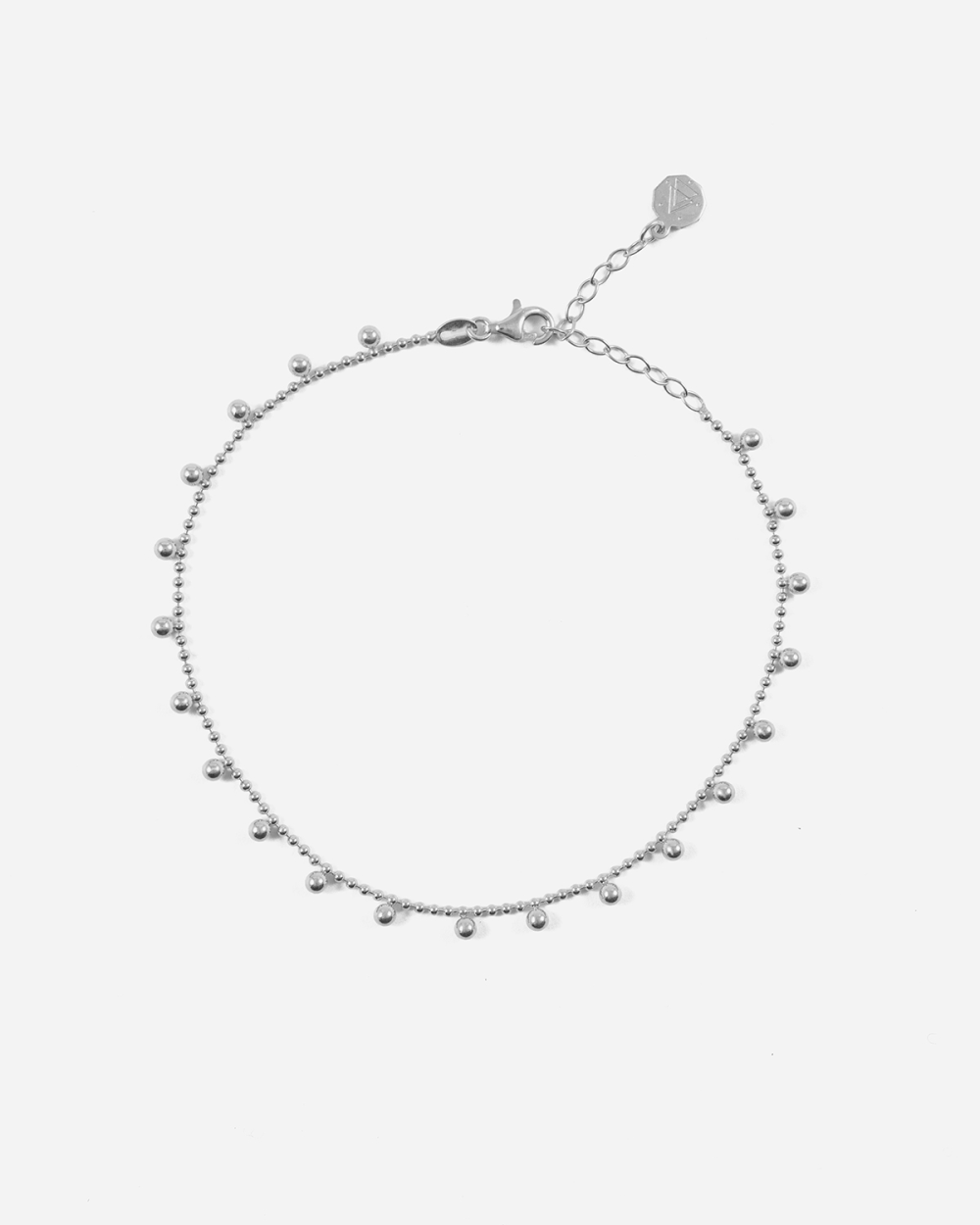SILVER SPHERES AND BUBBLES ANKLET