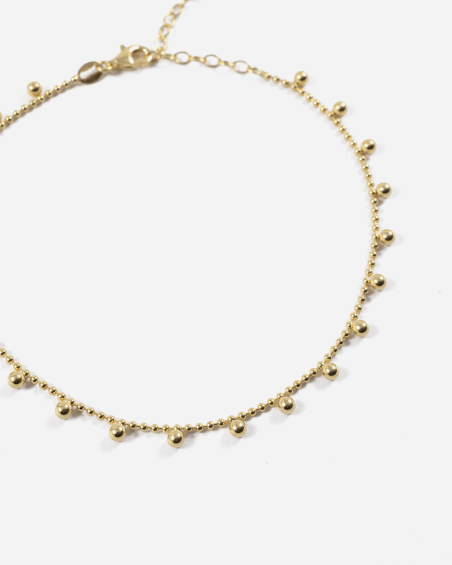 YELLOW GOLD SPHERES AND BUBBLES ANKLET